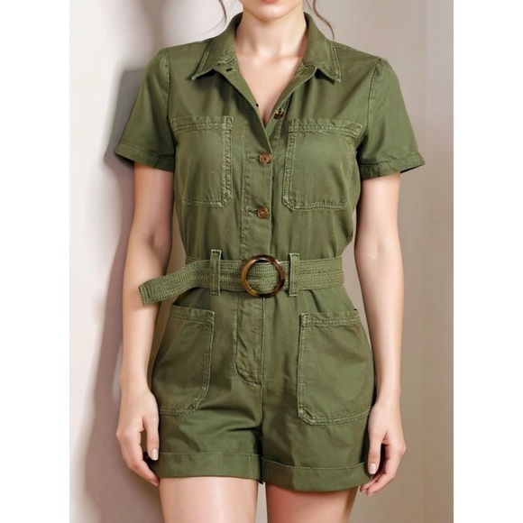 SÉZANE Benita Jumpsuit, Olive Green, FR36/US4 - Picture 1 of 12